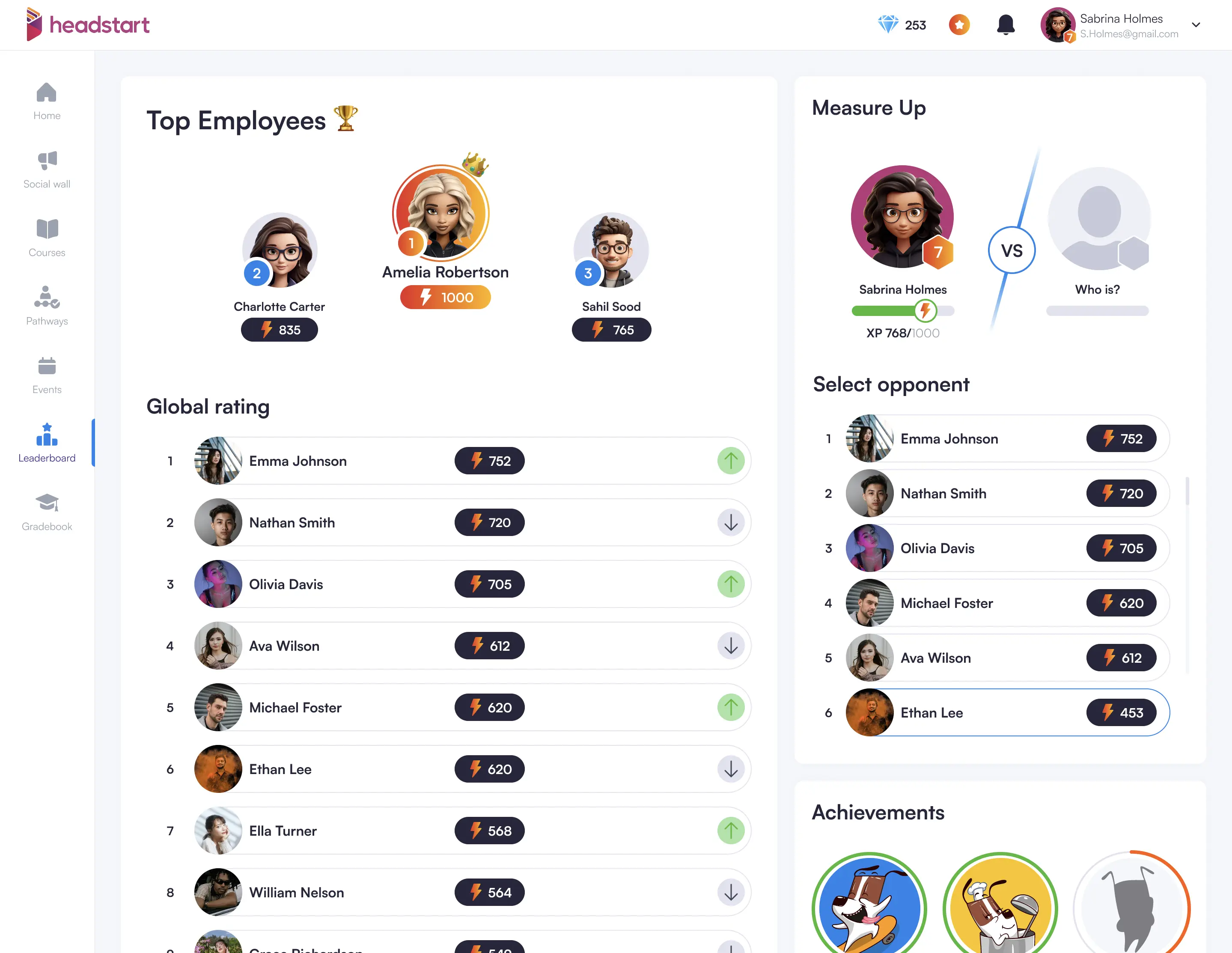 LMS desktop leaderboard gamification